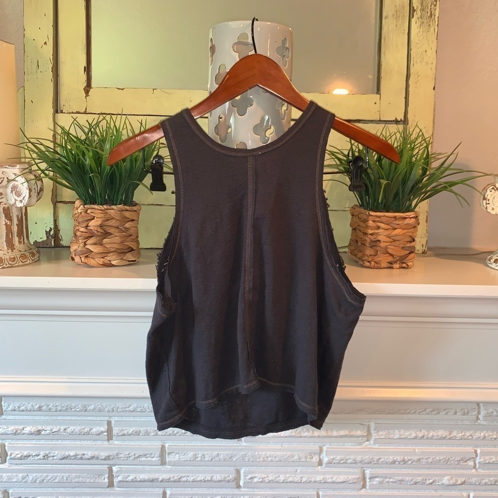 We the Free by Free People Gray Embroidered Window Tank Size Small - Picture 5 of 5